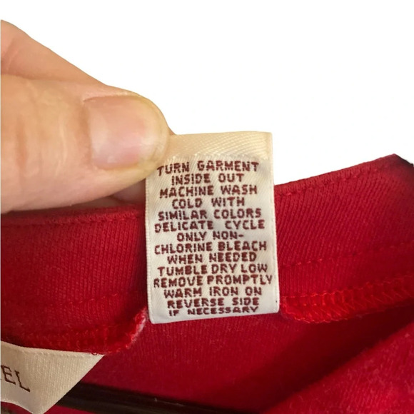 vintage béchamel 100% cotton red V neck Tshirt embroidered Zebras fall statement - Picture 7 of 7